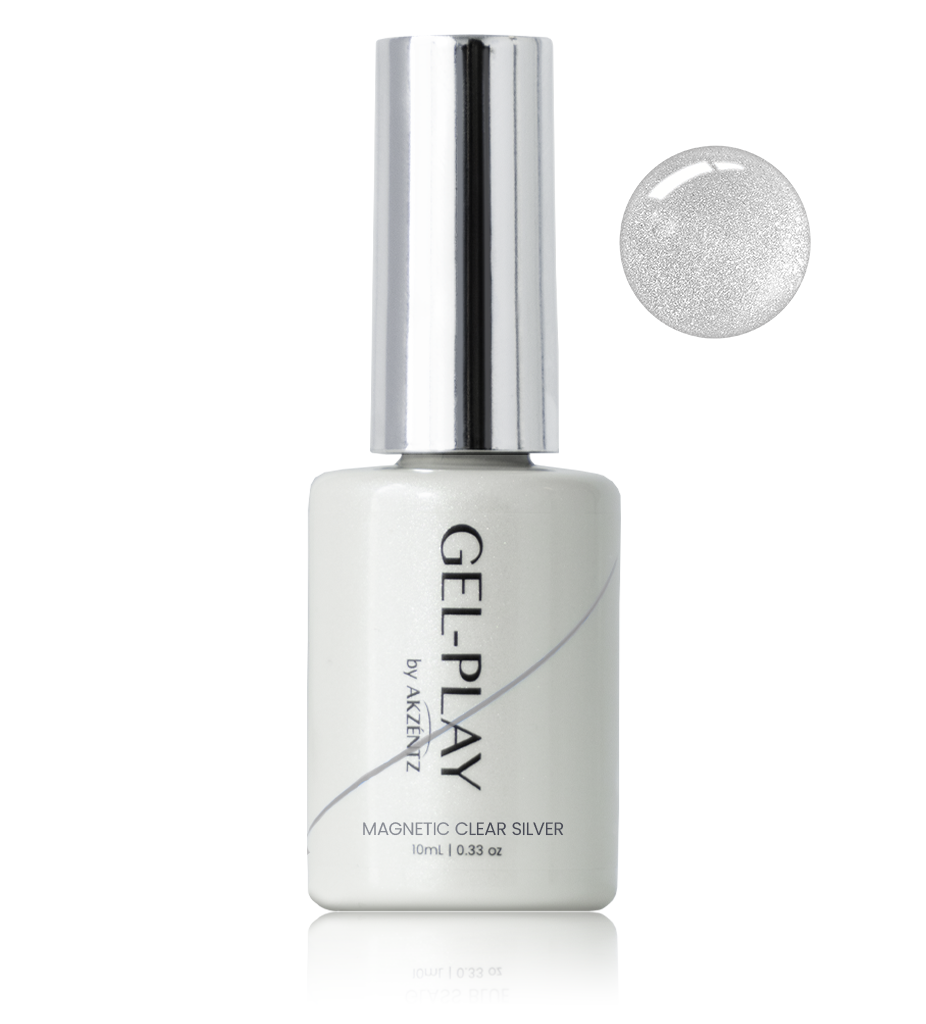 Gel Play Polish Magnetic Clear Silver