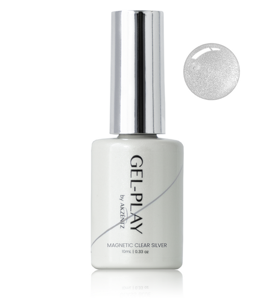 Gel Play Polish Magnetic Clear Silver